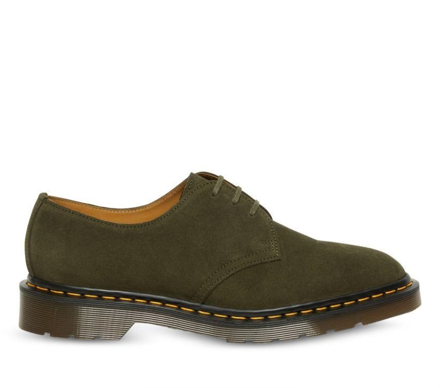 Skoggrønn Bukk Semsket Skinn Dr.martens Norge Laget I England 1461 Nubuck