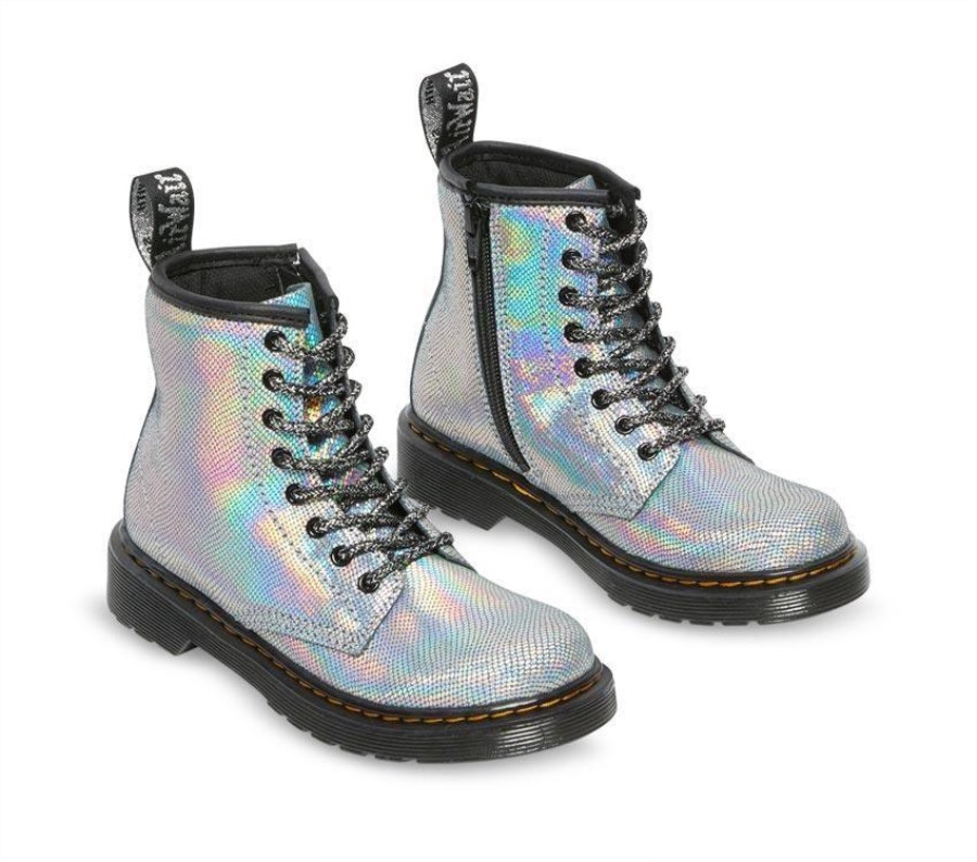 Junior 1460 Iriserende Krypdyr Dr.martens Norge Sølv