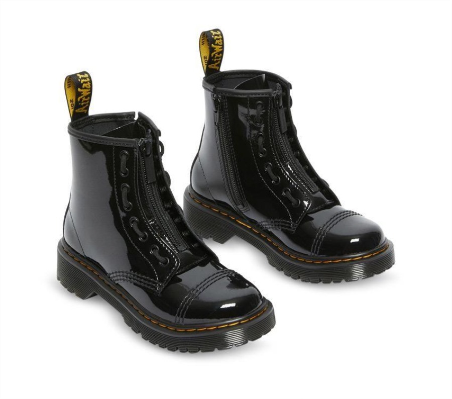 Junior Sinclair Bex Patentlampe Dr. Martens Norge Svart Patentlampe