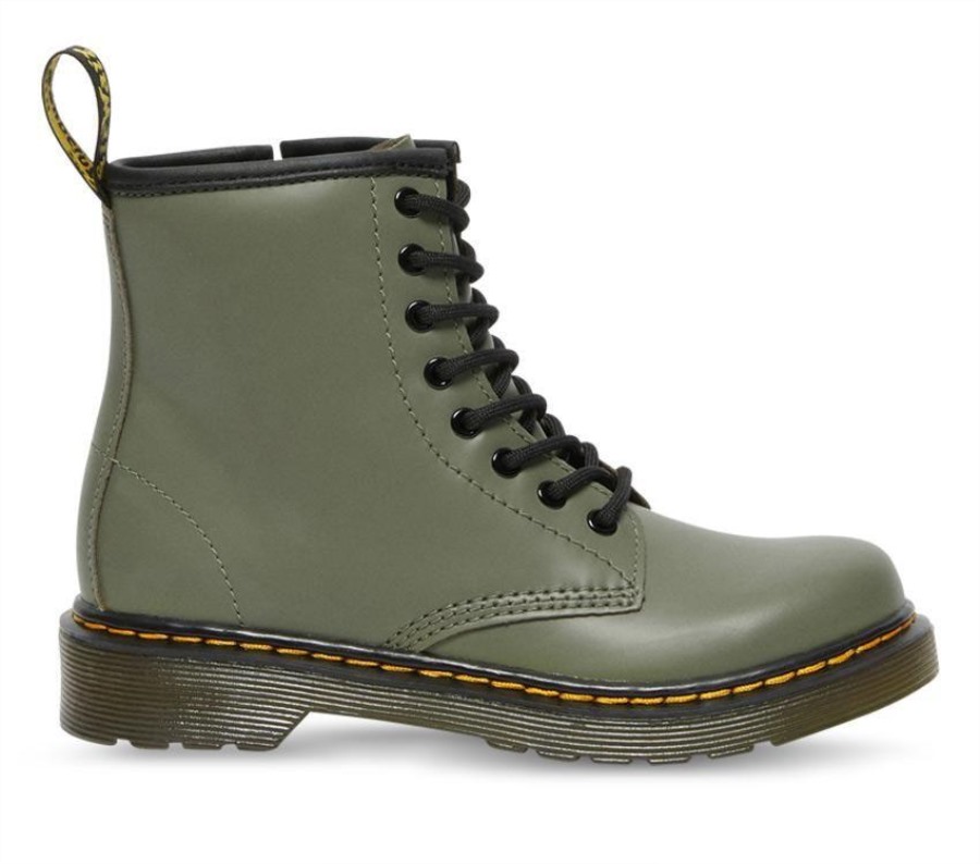 Juniors 1460 Smooth Dr.martens Norge Khaki Green Romario