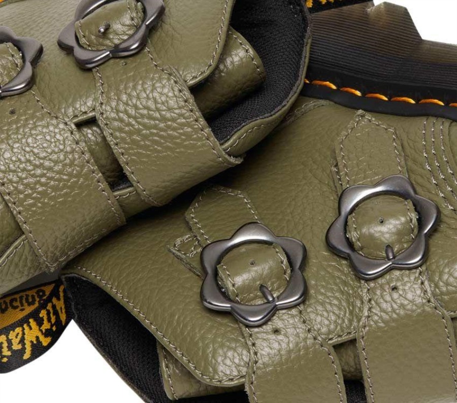 Khakigrønn Frest Nappa Dr.martens Norge Devon Flower 2 Strap