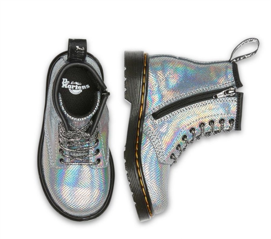 Sølv Dr.martens Norge Toddler 1460 Iriserende Krypdyr