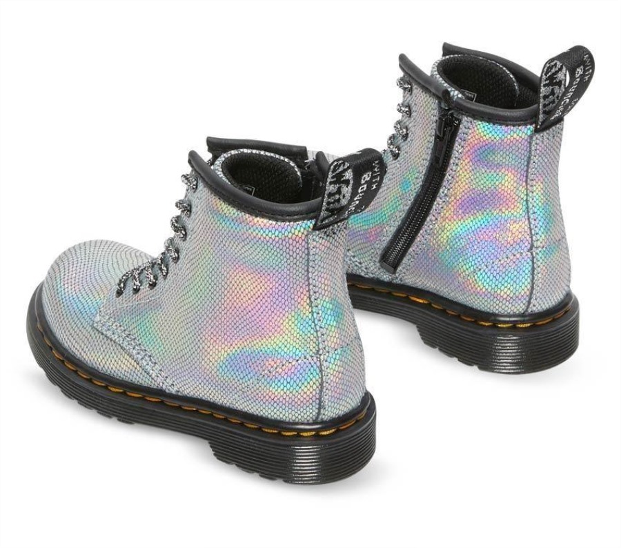 Sølv Dr.martens Norge Toddler 1460 Iriserende Krypdyr