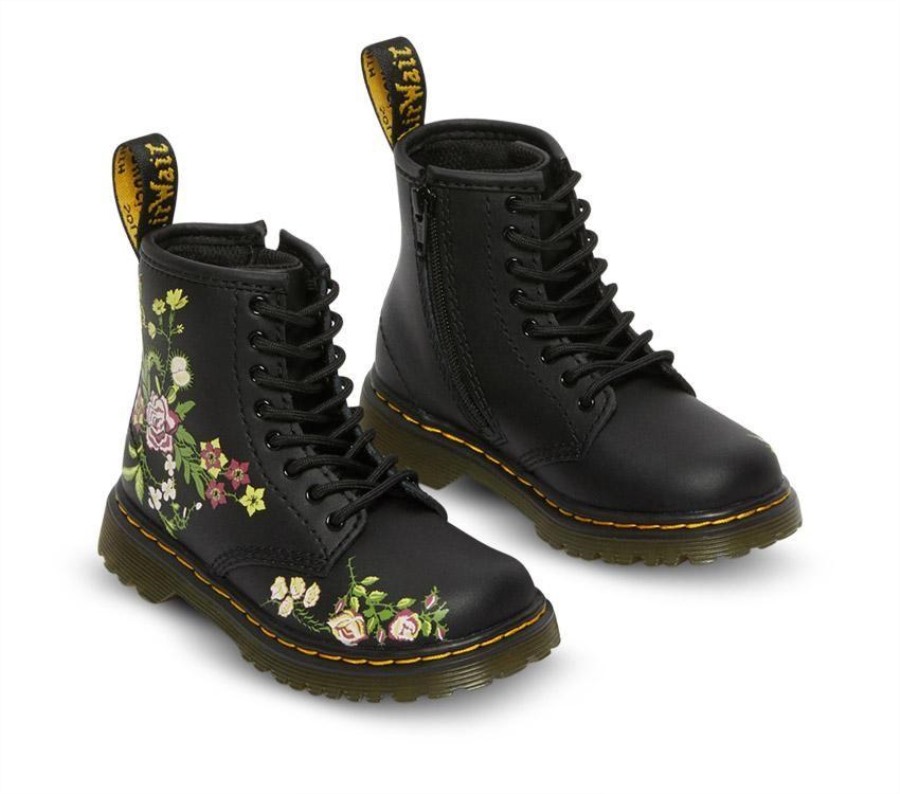 Toddler 1460 Floral Bloom Dr.martens Norge Bloom K (svart)