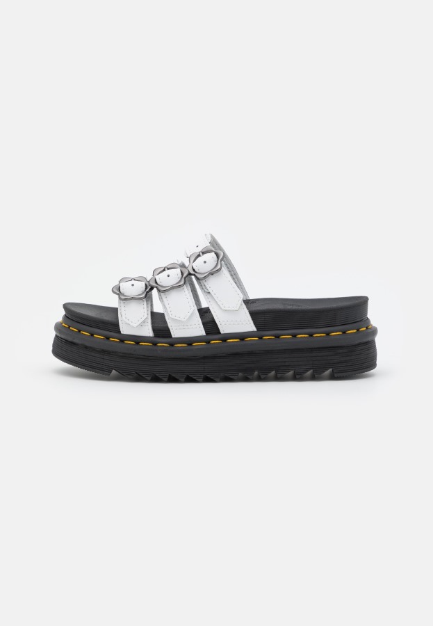 Dr.martens Norge Blaire Slide Heeled Mules White Hydro