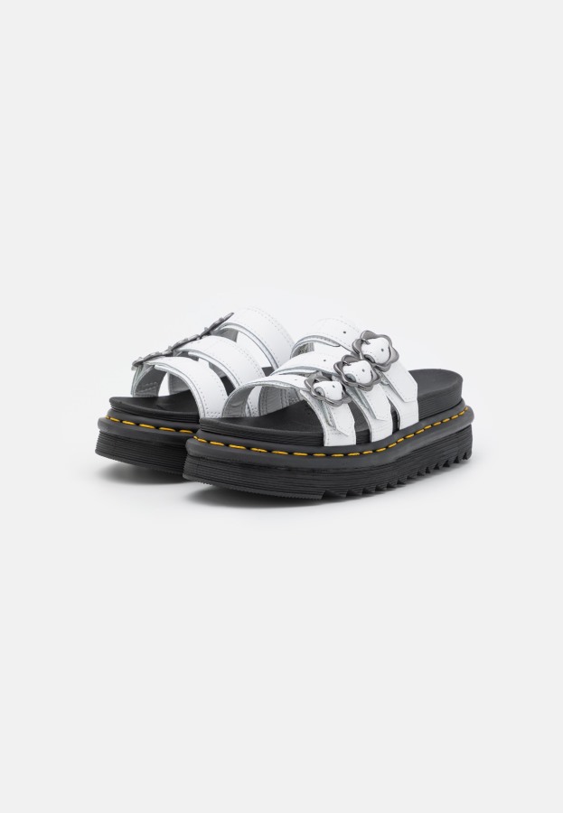 Dr.martens Norge Blaire Slide Heeled Mules White Hydro