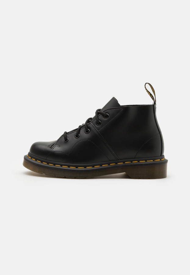 Svart Glatt Dr.martens Norge Kirke Apestøvel Unisex Ankelstøvletter Med Snøring