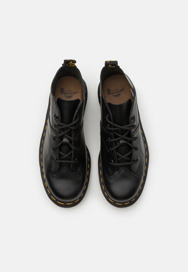 Svart Glatt Dr.martens Norge Kirke Apestøvel Unisex Ankelstøvletter Med Snøring