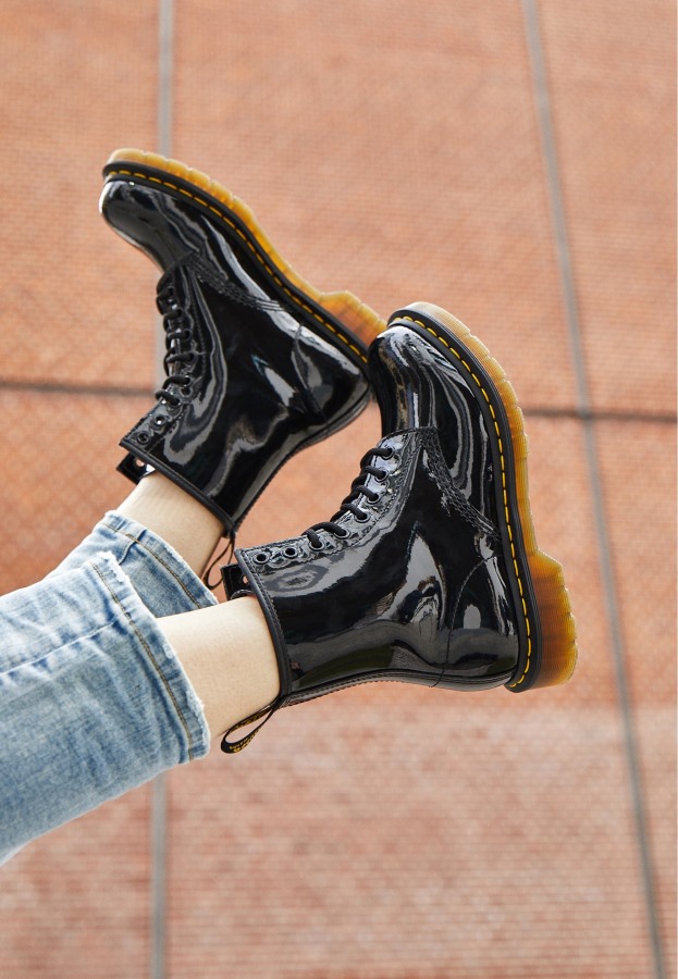 Sort Dr.martens Norge 1460 8 Eye Boot Lamper Ankelstøvletter Med Snøring