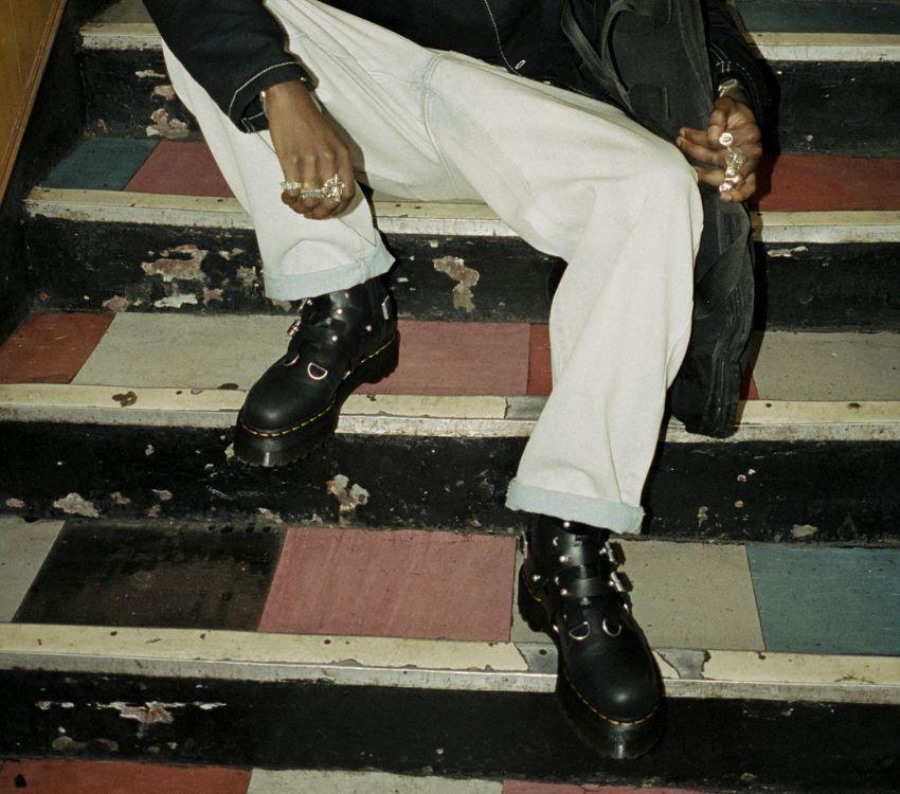 Dr.martens Norge Jadon Tgf Svart Oljeaktig Illusjon