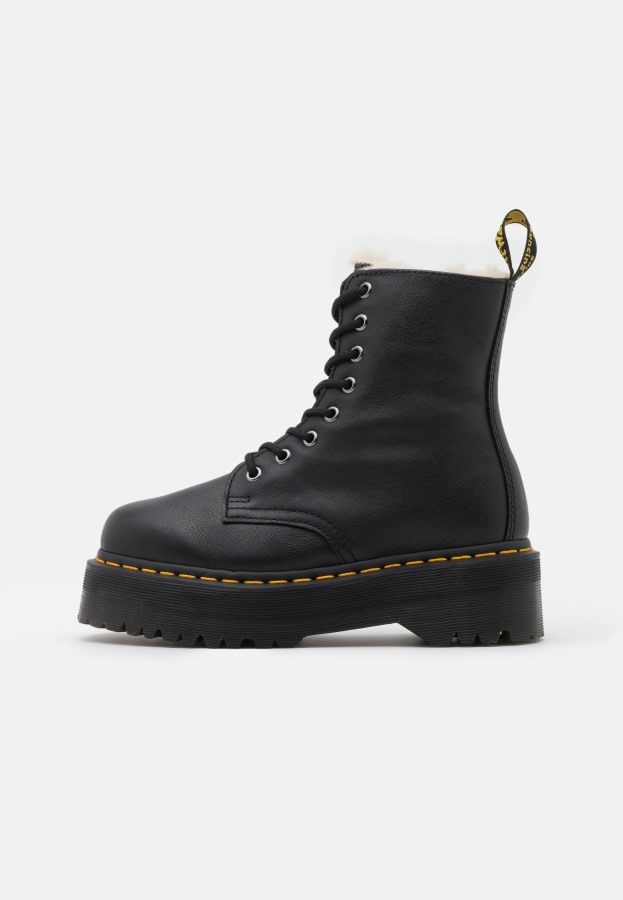 Jadon Fuskepelsfôret Platform Ankelstøvletter Dr.martens Norge Svart Pisa