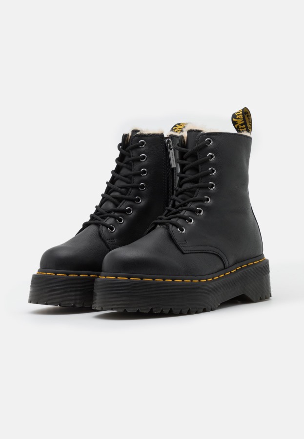 Jadon Fuskepelsfôret Platform Ankelstøvletter Dr.martens Norge Svart Pisa