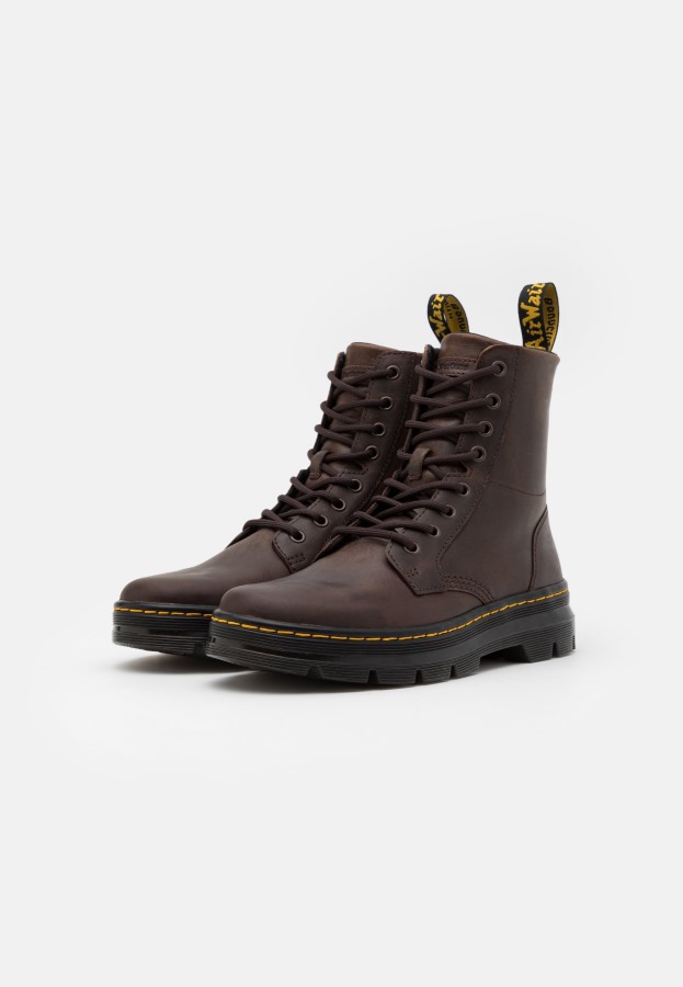 Brune Dr.martens Norge Combs Ankelstøvletter Med Snøring