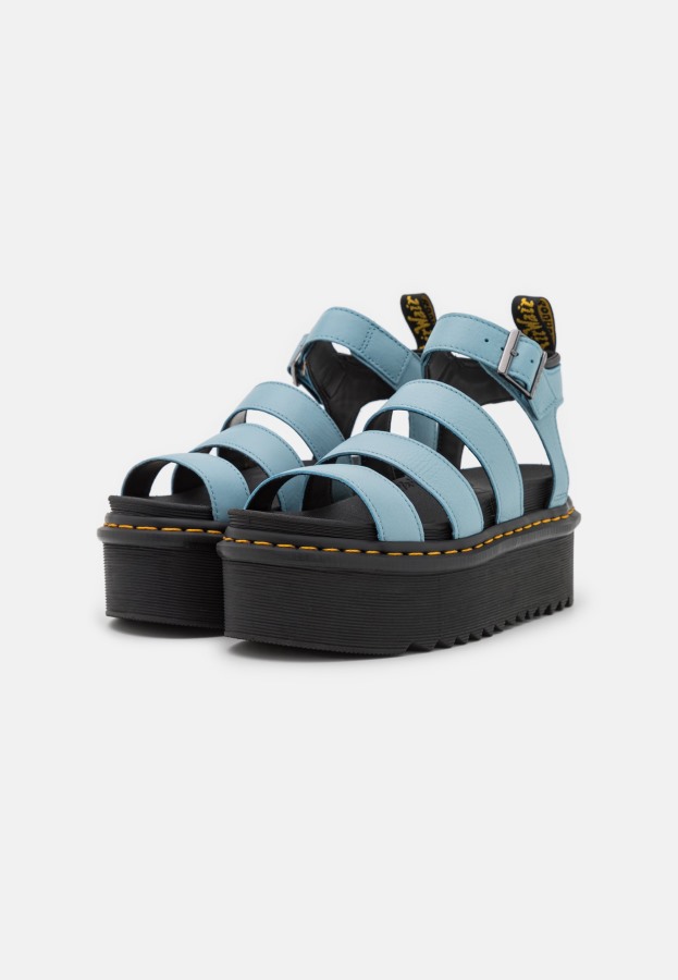 Blaire Quad Platform Sandaler Dr.martens Norge Kort Blå Pisa