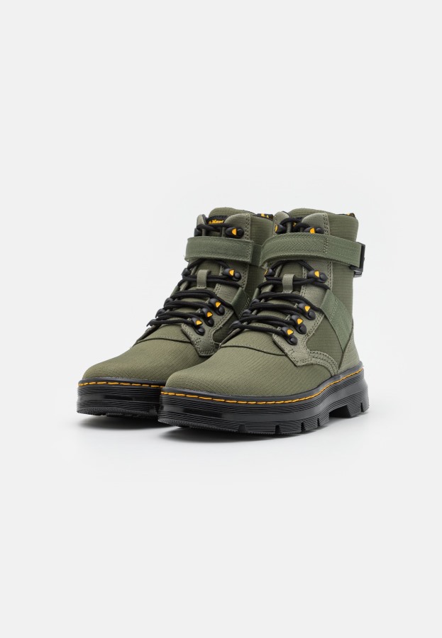 Khakigrønn Dr.martens Norge Combs Tech Unisex Ankelstøvletter Med Snøring