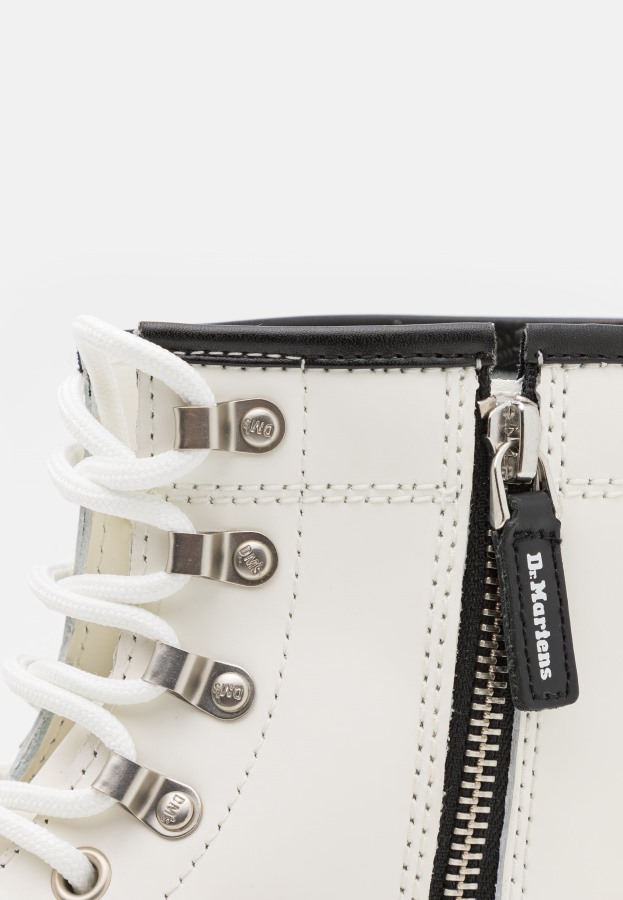 Hvite Glatte Dr.martens Norge 1460 Ankelstøvletter Med Snøring