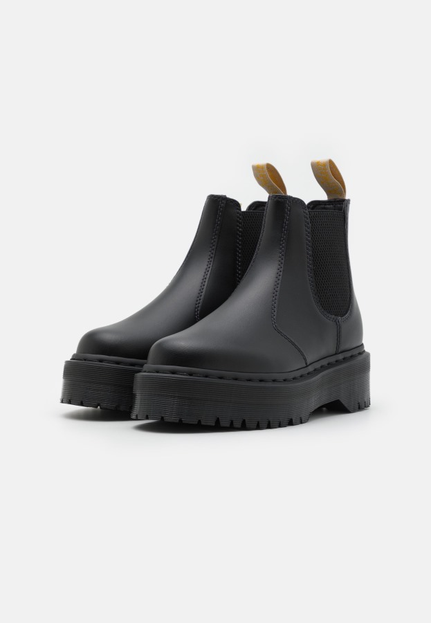 Sorte Dr.martens Norge 2976 Quad Unisex Platform Ankelstøvletter