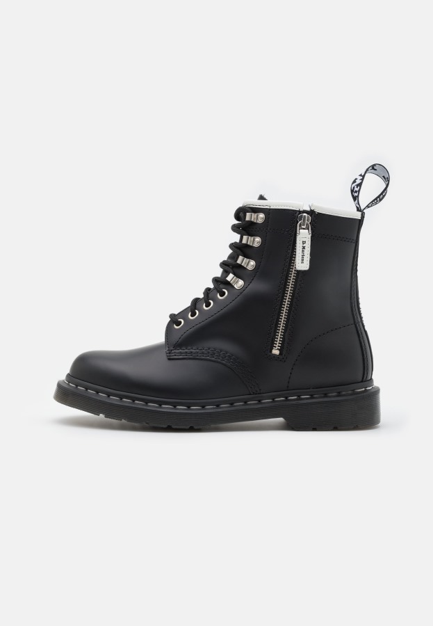 1460 Ankelstøvletter Med Snøring Med Glidelås Dr.martens Norge Sort Glatt