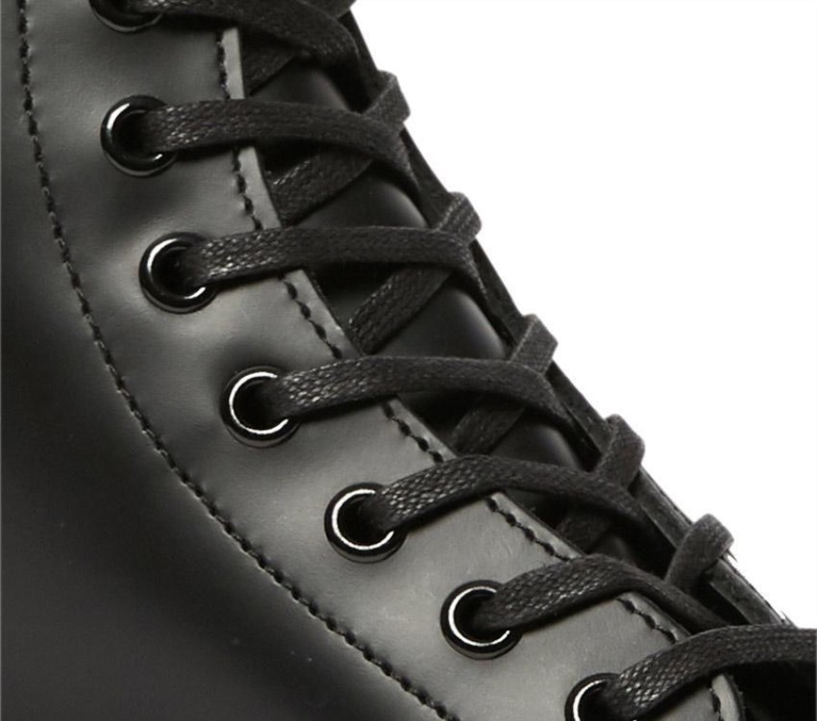 140cm Flatvoksede Lisser Dr.martens Norge Sort