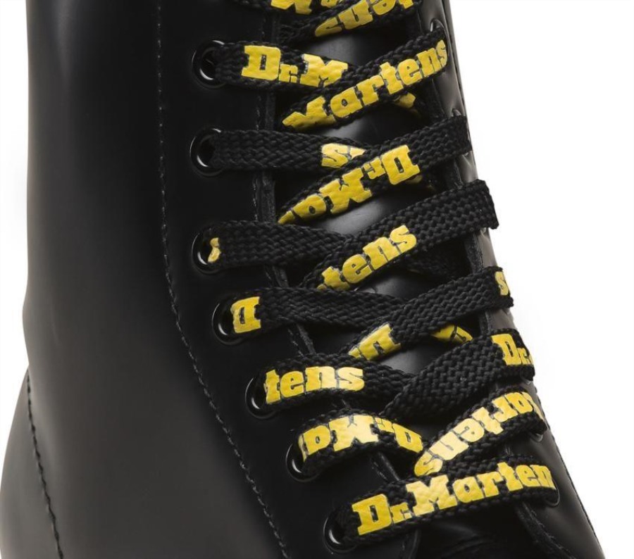 140cm Logo Flat Lisser Dr.martens Norge Svart-gul