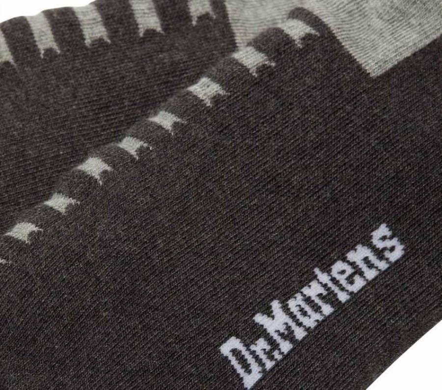 Dobbel Doc Sokk Dr.martens Norge Kull Bomullsblanding