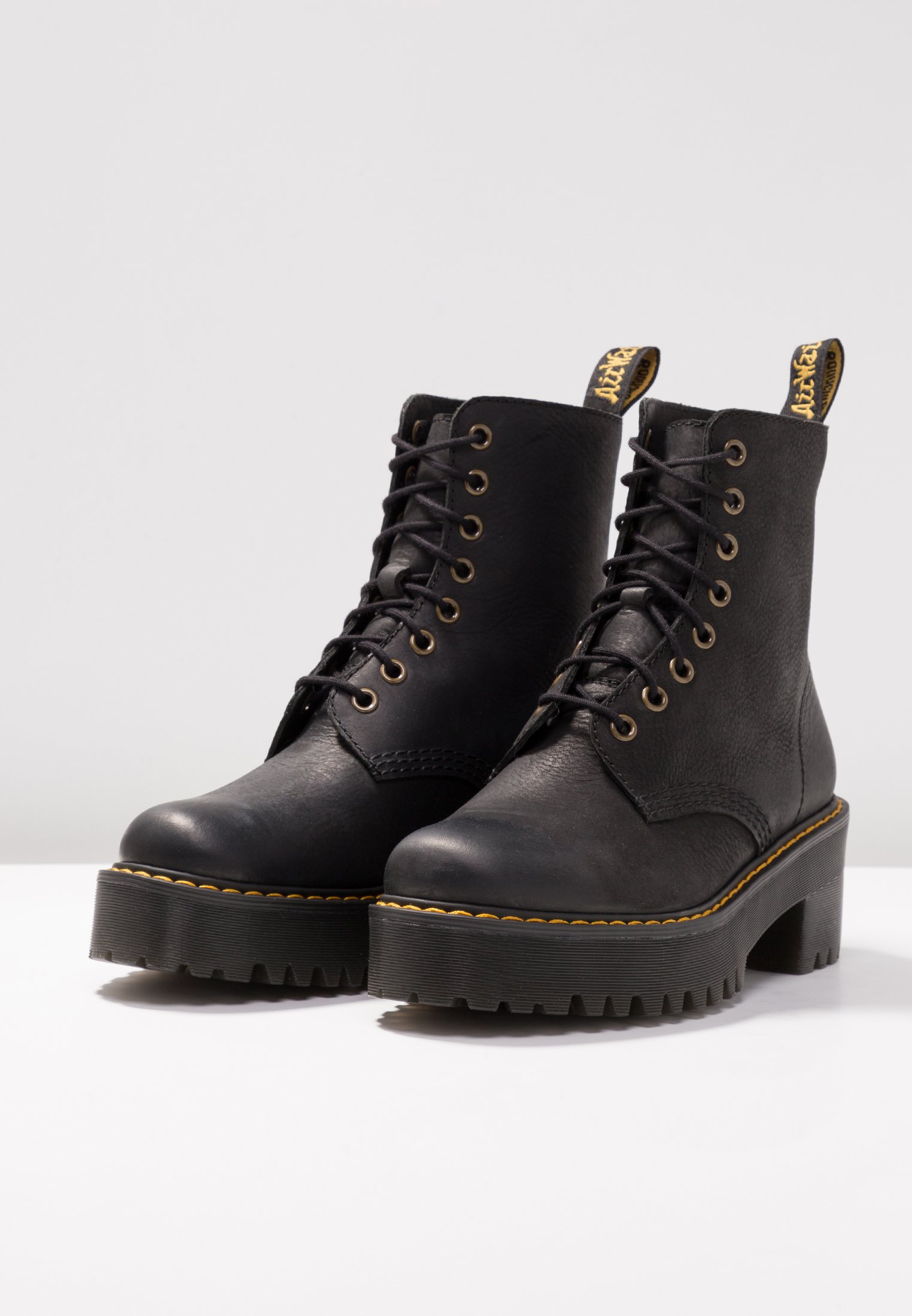 Svart Dr.martens Norge Shriver Hi 8 Eye Boot Platform Ankelstøvletter