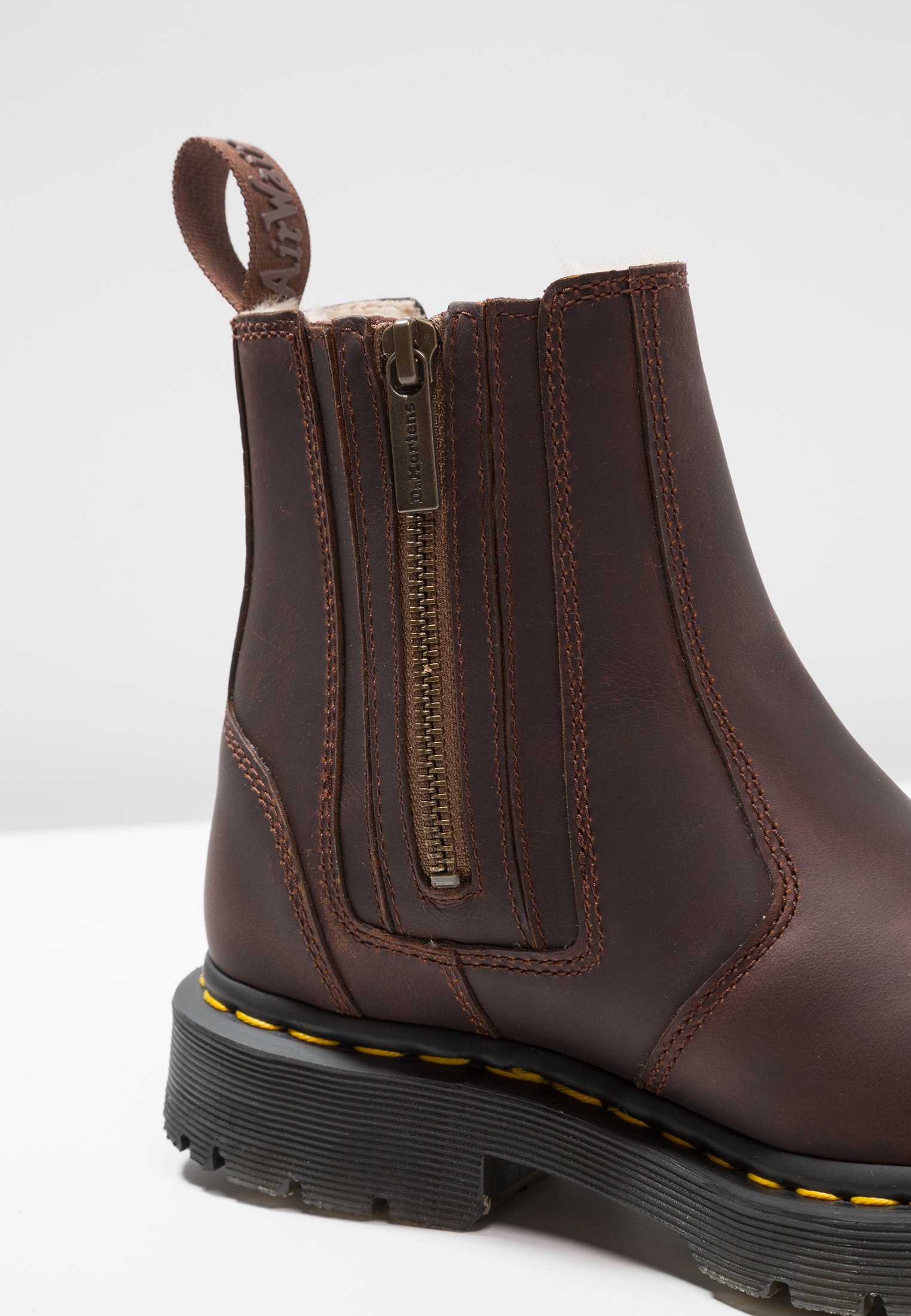 Mørkebrun Dr.martens Norge 2976 Alyson Glidelås Snøplog Klassiske Ankelstøvletter