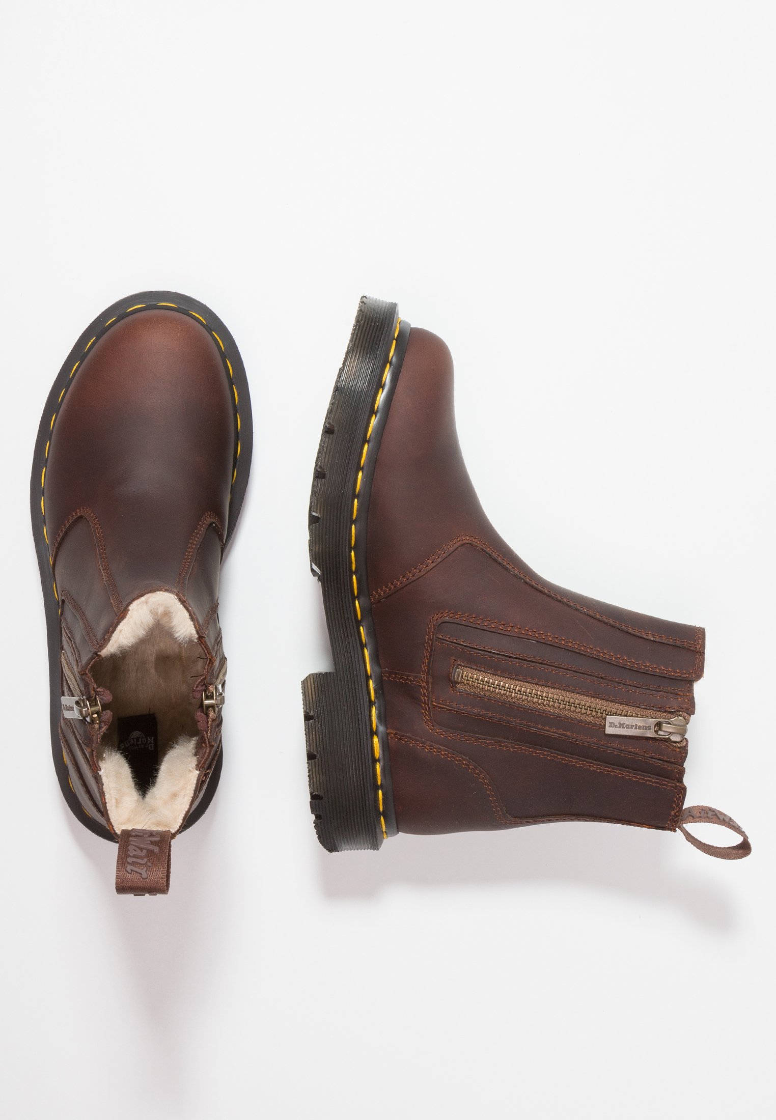 Mørkebrun Dr.martens Norge 2976 Alyson Glidelås Snøplog Klassiske Ankelstøvletter