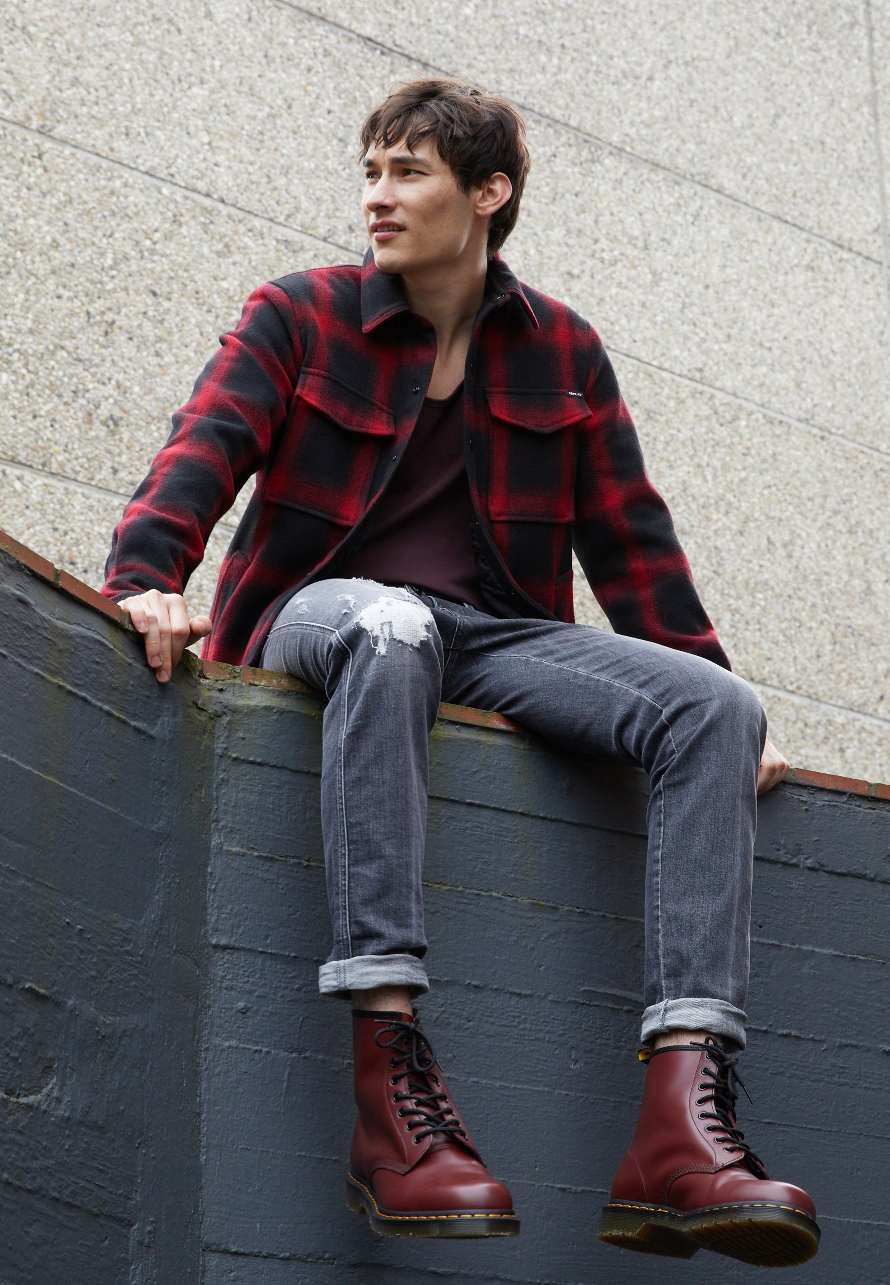 1460 Boot Lace Up Ankel Boots Dr.martens Norge Cherry Red Rouge