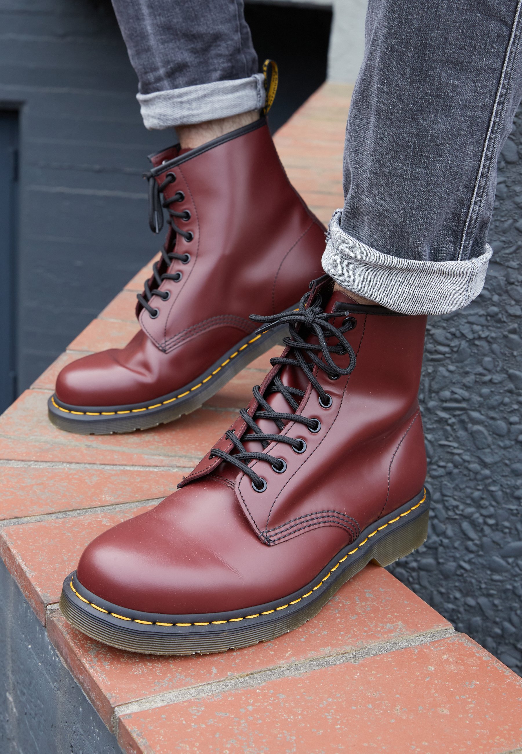 1460 Boot Lace Up Ankel Boots Dr.martens Norge Cherry Red Rouge